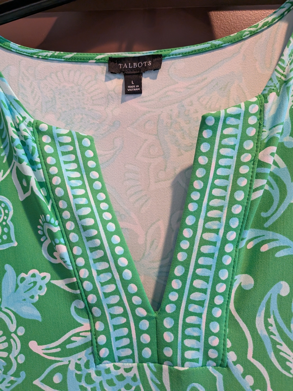 Talbots Green and White Floral Midi Dress - Picture 6 of 6
